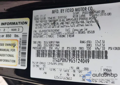 2016 Ford Fusion Se из США, поврежденный, VIN 1FA6P0H79G5124049